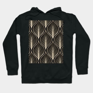 Ogee pattern in black and white, oriental outlines Hoodie
